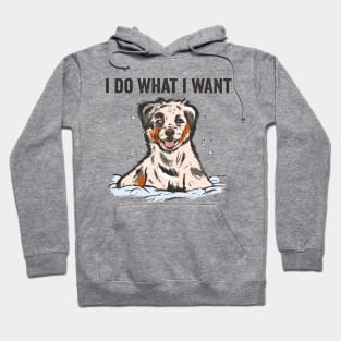 I Do What I Want Funny Australian Shepherd Hoodie